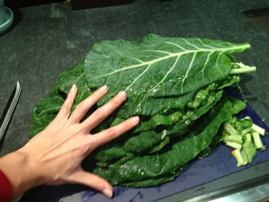 Collard greens are huge.